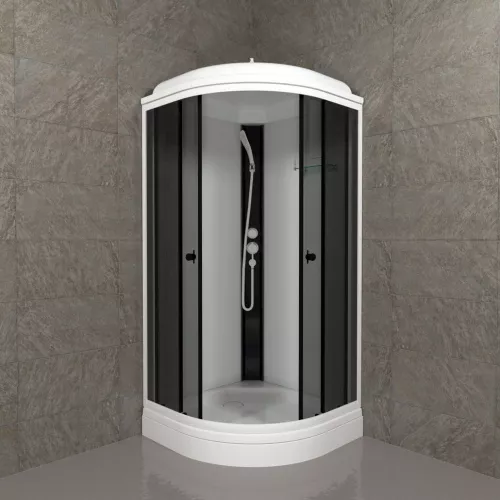 Душевая кабина Triton ГРЭЙ ВАЙТ А  низкий поддон, Цвет стекла: тонированное, Цвет профиля: Белый, Тип поддона: Низкий, Выбрать размер: 90х90, изображение 3