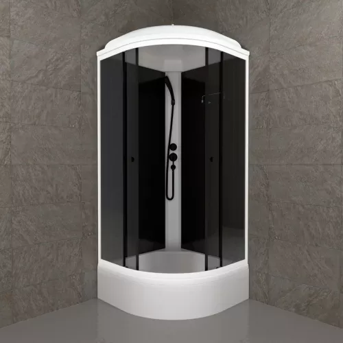 Душевая кабина Triton ГРЭЙ БЛЭК В средний поддон, Цвет стекла: тонированное, Цвет профиля: Белый, Тип поддона: Средний, Выбрать размер: 90х90, изображение 3