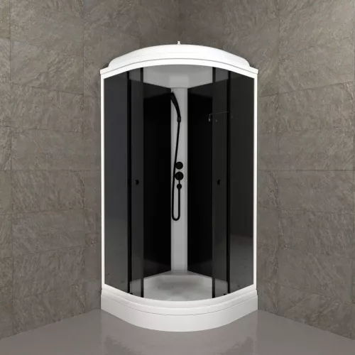 Душевая кабина Triton ГРЭЙ БЛЭК А  низкий поддон, Цвет стекла: тонированное, Цвет профиля: Белый, Тип поддона: Низкий, Выбрать размер: 90х90, изображение 4