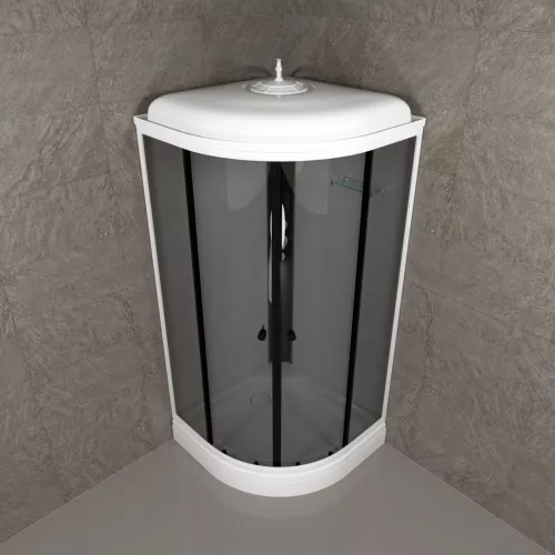 Душевая кабина Triton ГРЭЙ ВАЙТ А  низкий поддон, Цвет стекла: тонированное, Цвет профиля: Белый, Тип поддона: Низкий, Выбрать размер: 90х90, изображение 4