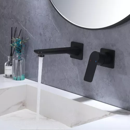 Смеситель для раковины скрытого монтажа ACWEN 6616B  черный матовый, Выбрать цвет: Черный, изображение 11