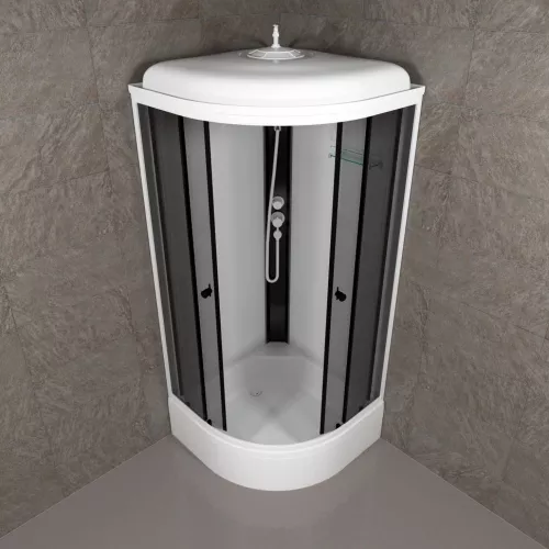 Душевая кабина Triton ГРЭЙ-ВАЙТ В средний поддон, Цвет стекла: тонированное, Цвет профиля: Белый, Тип поддона: Средний, Выбрать размер: 90х90, изображение 5