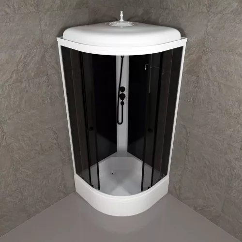 Душевая кабина Triton ГРЭЙ БЛЭК В средний поддон, Цвет стекла: тонированное, Цвет профиля: Белый, Тип поддона: Средний, Выбрать размер: 90х90, изображение 4