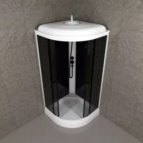 Душевая кабина Triton ГРЭЙ БЛЭК А  низкий поддон, Цвет стекла: тонированное, Цвет профиля: Белый, Тип поддона: Низкий, Выбрать размер: 90х90, изображение 5