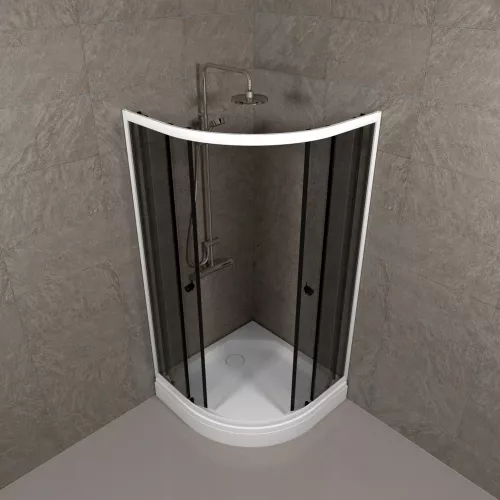 Душевое ограждение Triton ГРЭЙ А ПД31 низкий поддон, Цвет профиля: Белый, Тип поддона: Низкий, Выбрать размер: 90х90, изображение 6