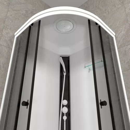 Душевая кабина Triton ГРЭЙ-ВАЙТ В средний поддон, Цвет стекла: тонированное, Цвет профиля: Белый, Тип поддона: Средний, Выбрать размер: 90х90, изображение 6