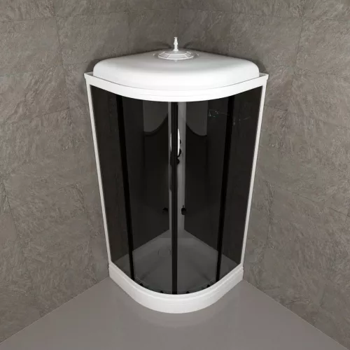 Душевая кабина Triton ГРЭЙ БЛЭК А  низкий поддон, Цвет стекла: тонированное, Цвет профиля: Белый, Тип поддона: Низкий, Выбрать размер: 90х90, изображение 6