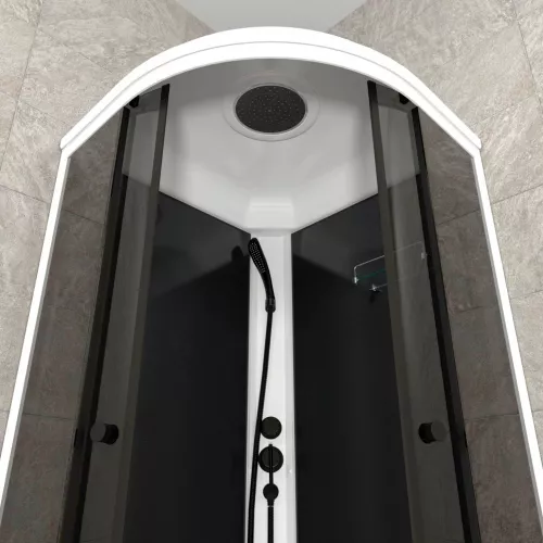 Душевая кабина Triton ГРЭЙ БЛЭК В средний поддон, Цвет стекла: тонированное, Цвет профиля: Белый, Тип поддона: Средний, Выбрать размер: 90х90, изображение 5