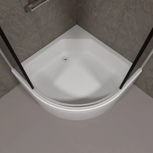 Душевое ограждение Triton ГРЭЙ B средний поддон, Цвет профиля: Белый, Тип поддона: Средний, Выбрать размер: 90х90, изображение 7