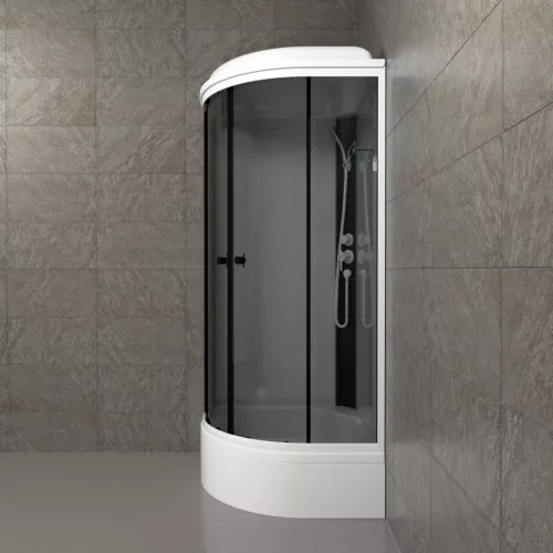 Душевая кабина Triton ГРЭЙ-ВАЙТ В средний поддон, Цвет стекла: тонированное, Цвет профиля: Белый, Тип поддона: Средний, Выбрать размер: 90х90, изображение 8