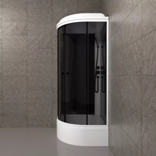 Душевая кабина Triton ГРЭЙ БЛЭК В средний поддон, Цвет стекла: тонированное, Цвет профиля: Белый, Тип поддона: Средний, Выбрать размер: 90х90, изображение 7