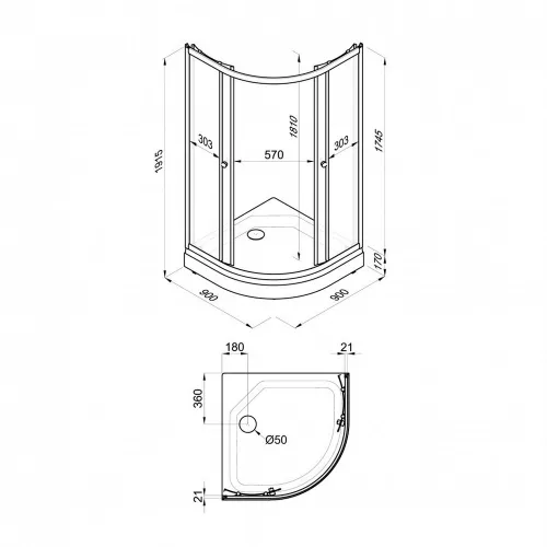 Душевое ограждение Triton ГРЭЙ А ПД31 низкий поддон, Цвет профиля: Белый, Тип поддона: Низкий, Выбрать размер: 90х90, изображение 9