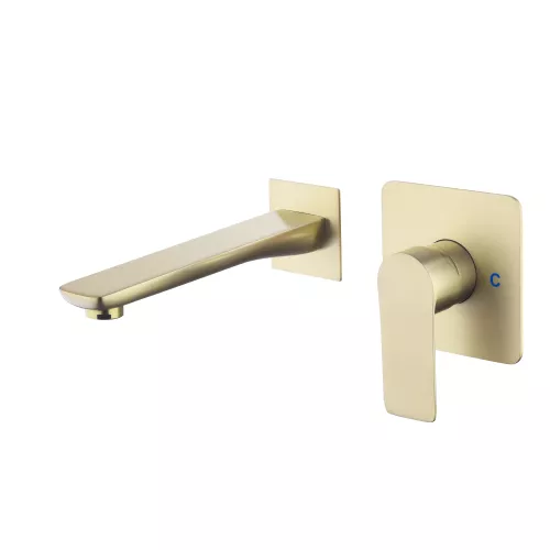 Смеситель для раковины скрытого монтажа ACWEN 6614C матовое золото, Выбрать цвет: Золото, изображение 8