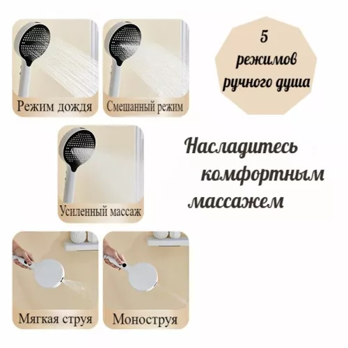 Душевая стойка ACWEN BN 28E белый, Выбрать цвет: Белый, изображение 11