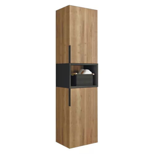 Comforty. Шкаф-колонна Штутгарт-40 дуб тёмно-коричневый