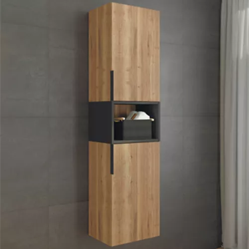 Comforty. Шкаф-колонна Штутгарт-40 дуб тёмно-коричневый, изображение 2