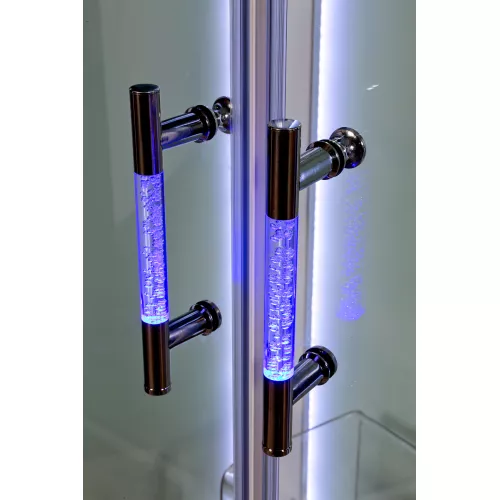 Душевая кабина AvaCan A01/A09 прозрачное/хром, низкий поддон, Цвет стекла: прозрачное, Цвет профиля: Хром, Тип поддона: Низкий, Выбрать размер: 100х100, Внешний вид: С LED освещением, Наличие крыши: есть, изображение 8