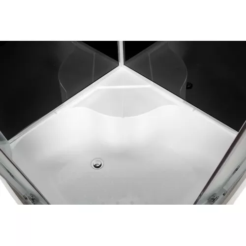 Душевая кабина AvaCan B10/B90  BLACK, матовое/хром , высокий поддон, Выбрать размер: 100х100, Внешний вид: без гидромассажа, Наличие крыши: нет, изображение 10