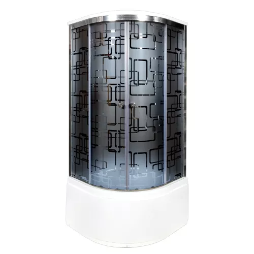 Душевые кабины и сауны: Душевая кабина AvaCan BМ4510 BLACK с рисунком/хром, высокий поддон 1 в магазине Акватория