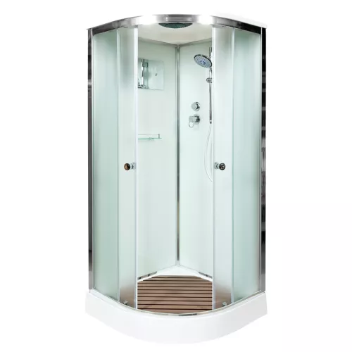 Душевая кабина AvaCan D09 матовое/хром , низкий поддон, Цвет стекла: матовое, Цвет профиля: Хром, Тип поддона: Низкий, Выбрать размер: 90х90, Внешний вид: без гидромассажа, Наличие крыши: есть