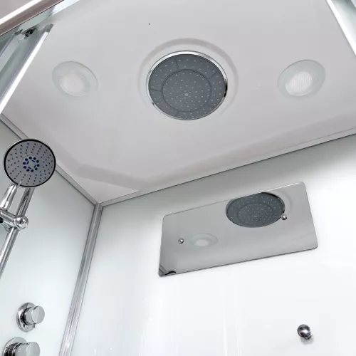 Душевая кабина AvaCan D272 L/R  матовое/хром, средний поддон, Цвет стекла: матовое, Цвет профиля: Хром, Тип поддона: Средний, Выбрать размер: 120х80, Внешний вид: без гидромассажа, Наличие крыши: есть, Ориентация: левая, изображение 6