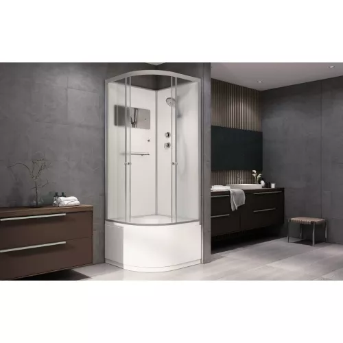 Душевая кабина AvaCan D80/D90/D10 матовое/хром, высокий поддон, Цвет стекла: матовое, Цвет профиля: Хром, Тип поддона: Высокий, Выбрать размер: 80х80, Внешний вид: без гидромассажа, Наличие крыши: нет, изображение 3