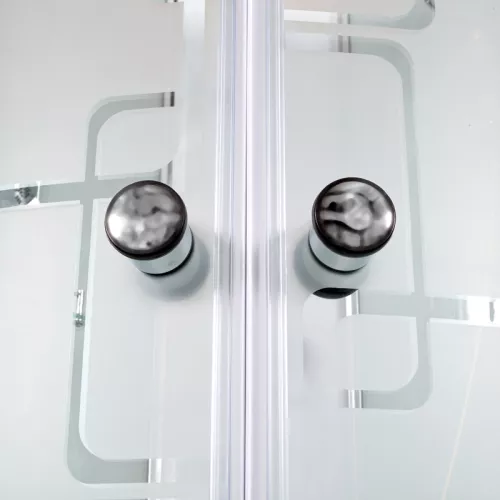 Душевая кабина AvaCan EM 1511/1512 R/L  с рисунком/хром , низкий поддон, Цвет стекла: с рисунком, Цвет профиля: Хром, Тип поддона: Низкий, Выбрать размер: 110х80, Внешний вид: без гидромассажа, Наличие крыши: есть, Ориентация: левая, изображение 7