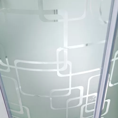 Душевая кабина AvaCan EM 1511/1512 R/L  с рисунком/хром , низкий поддон, Цвет стекла: с рисунком, Цвет профиля: Хром, Тип поддона: Низкий, Выбрать размер: 110х80, Внешний вид: без гидромассажа, Наличие крыши: есть, Ориентация: левая, изображение 6