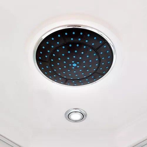 Душевая кабина AvaCan EM 4511/4512 L/R с рисунком/хром, высокий поддон, Цвет стекла: с рисунком, Цвет профиля: Хром, Тип поддона: Высокий, Выбрать размер: 110х80, Внешний вид: с электрикой, Наличие крыши: есть, Ориентация: левая, изображение 9