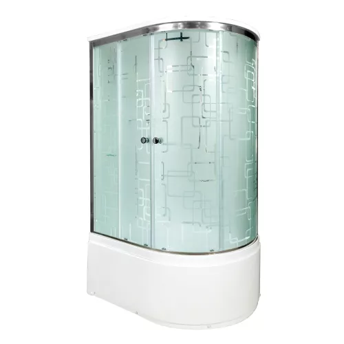 Душевая кабина AvaCan EM 4511/4512 L/R с рисунком/хром, высокий поддон, Цвет стекла: с рисунком, Цвет профиля: Хром, Тип поддона: Высокий, Выбрать размер: 110х80, Внешний вид: с электрикой, Наличие крыши: есть, Ориентация: левая, изображение 2