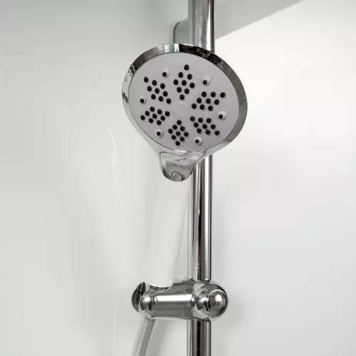 Душевая кабина AvaCan EM 4511/4512 L/R с рисунком/хром, высокий поддон, Цвет стекла: с рисунком, Цвет профиля: Хром, Тип поддона: Высокий, Выбрать размер: 110х80, Внешний вид: с электрикой, Наличие крыши: есть, Ориентация: левая, изображение 7