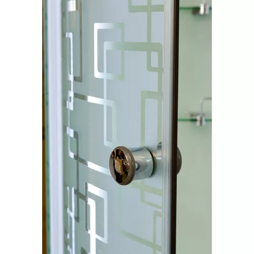 Душевая кабина AvaCan EM1511/1512 L/R  с рисунком/хром/низкий, Цвет стекла: с рисунком, Цвет профиля: Хром, Тип поддона: Низкий, Выбрать размер: 110х80, Внешний вид: С LED освещением, Наличие крыши: есть, Ориентация: левая, изображение 3