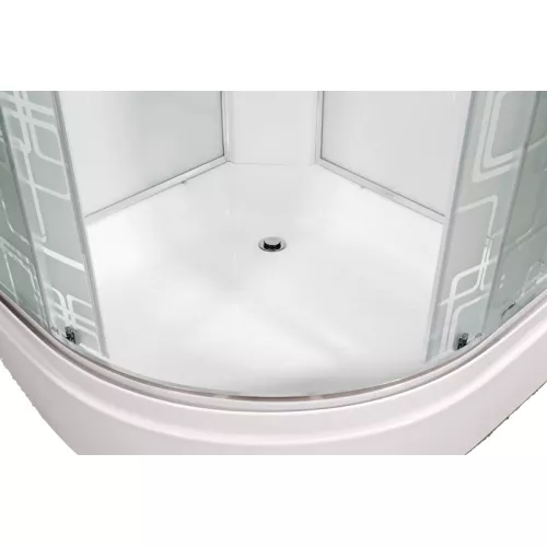 Душевая кабина AvaCan EM2710/2780/2790  с рисунком/хром/средний, Цвет стекла: с рисунком, Цвет профиля: Хром, Тип поддона: Средний, Выбрать размер: 100х100, Внешний вид: без гидромассажа, Наличие крыши: есть, изображение 8