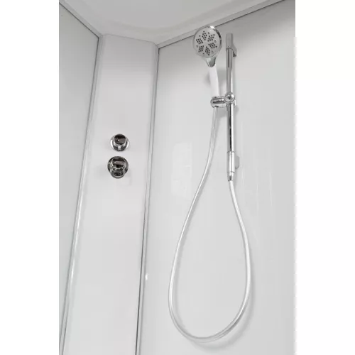 Душевая кабина AvaCan EM2710/2780/2790  с рисунком/хром/средний, Цвет стекла: с рисунком, Цвет профиля: Хром, Тип поддона: Средний, Выбрать размер: 100х100, Внешний вид: без гидромассажа, Наличие крыши: есть, изображение 5