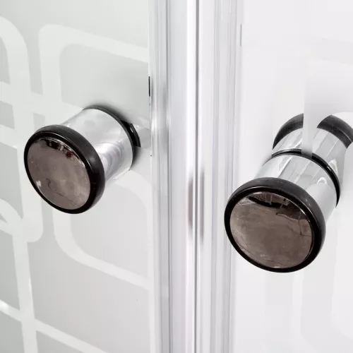 Душевая кабина AvaCan EM2710/2780/2790  с рисунком/хром/средний, Цвет стекла: с рисунком, Цвет профиля: Хром, Тип поддона: Средний, Выбрать размер: 100х100, Внешний вид: без гидромассажа, Наличие крыши: есть, изображение 11