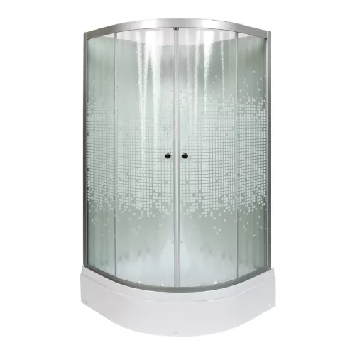 Душевая кабина AvaCan L 710/780/790 с рисунком/хром/средний, Цвет стекла: с рисунком, Цвет профиля: Хром, Тип поддона: Средний, Выбрать размер: 100х100, Внешний вид: без гидромассажа, Наличие крыши: нет, изображение 2