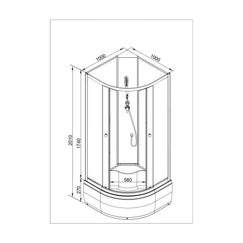 Душевая кабина AvaCan L 710/780/790 с рисунком/хром/средний, Цвет стекла: с рисунком, Цвет профиля: Хром, Тип поддона: Средний, Выбрать размер: 100х100, Внешний вид: без гидромассажа, Наличие крыши: нет, изображение 12