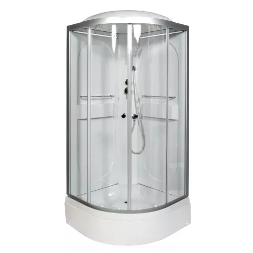 Душевая кабина AvaCan L510 прозрачное/хром/средний, Цвет стекла: прозрачное, Цвет профиля: Хром, Тип поддона: Средний, Выбрать размер: 100х100, Внешний вид: С LED освещением, Наличие крыши: есть, изображение 2