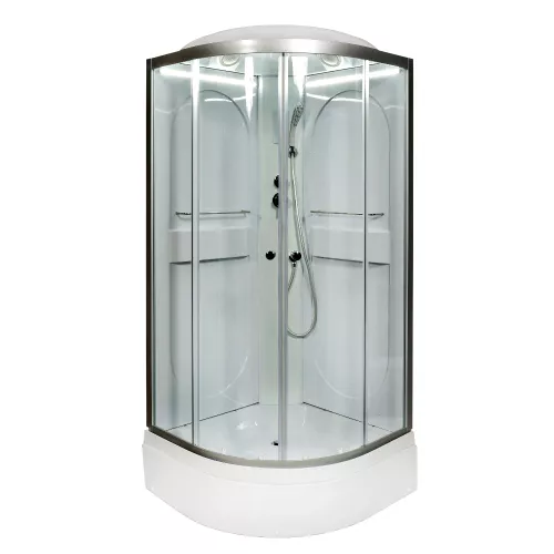 Душевая кабина AvaCan L510 прозрачное/хром/средний, Цвет стекла: прозрачное, Цвет профиля: Хром, Тип поддона: Средний, Выбрать размер: 100х100, Внешний вид: С LED освещением, Наличие крыши: есть