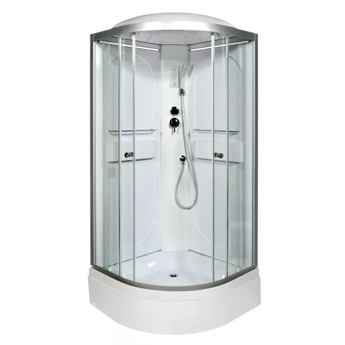 Душевая кабина AvaCan L510 прозрачное/хром/средний, Цвет стекла: прозрачное, Цвет профиля: Хром, Тип поддона: Средний, Выбрать размер: 100х100, Внешний вид: С LED освещением, Наличие крыши: есть, изображение 5