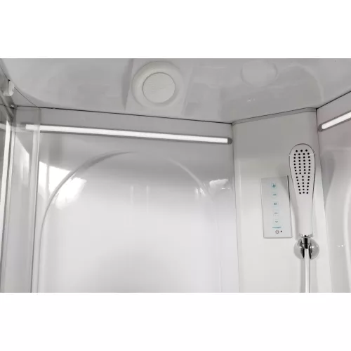 Душевая кабина AvaCan L602 R/L прозрачное/хром/низкий, Цвет стекла: прозрачное, Цвет профиля: Хром, Тип поддона: Низкий, Выбрать размер: 120х80, Внешний вид: С LED освещением, Наличие крыши: есть, Ориентация: правая, изображение 5