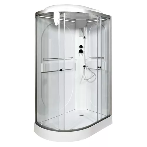 Душевая кабина AvaCan L602 R/L прозрачное/хром/низкий, Цвет стекла: прозрачное, Цвет профиля: Хром, Тип поддона: Низкий, Выбрать размер: 120х80, Внешний вид: С LED освещением, Наличие крыши: есть, Ориентация: правая, изображение 2