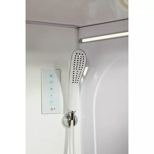 Душевая кабина AvaCan L608/609  прозрачное/хром/низкий, Цвет стекла: прозрачное, Цвет профиля: Хром, Тип поддона: Низкий, Выбрать размер: 80х80, Внешний вид: С LED освещением, Наличие крыши: есть, изображение 15