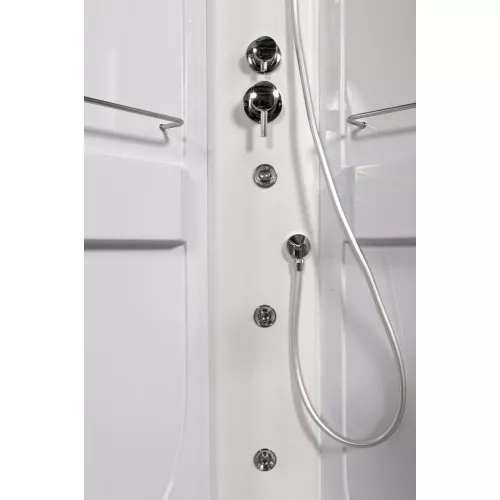 Душевая кабина AvaCan L620 L/R прозрачное/хром/высокий, Цвет стекла: прозрачное, Цвет профиля: Хром, Тип поддона: Высокий, Выбрать размер: 120х80, Внешний вид: С LED освещением, Наличие крыши: есть, Ориентация: левая, изображение 3