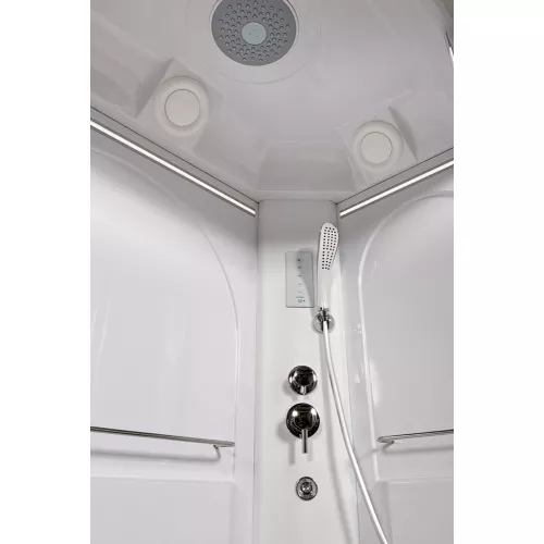 Душевая кабина AvaCan L620 L/R прозрачное/хром/высокий, Цвет стекла: прозрачное, Цвет профиля: Хром, Тип поддона: Высокий, Выбрать размер: 120х80, Внешний вид: С LED освещением, Наличие крыши: есть, Ориентация: левая, изображение 4