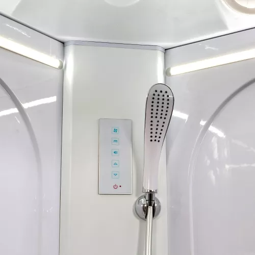 Душевая кабина AvaCan L620 L/R прозрачное/хром/высокий, Цвет стекла: прозрачное, Цвет профиля: Хром, Тип поддона: Высокий, Выбрать размер: 120х80, Внешний вид: С LED освещением, Наличие крыши: есть, Ориентация: левая, изображение 5