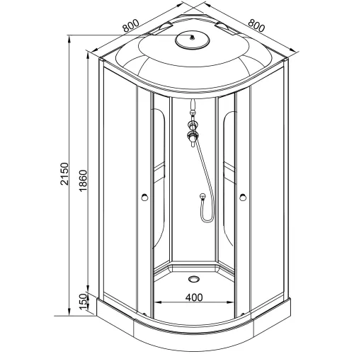 Душевая кабина AvaCan L901/908/909 с рисунком/хром/низкий, Цвет стекла: с рисунком, Цвет профиля: Хром, Тип поддона: Низкий, Выбрать размер: 80х80, Внешний вид: без гидромассажа, Наличие крыши: есть, изображение 19