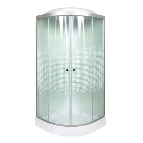Душевая кабина AvaCan L901/908/909 с рисунком/хром/низкий, Цвет стекла: с рисунком, Цвет профиля: Хром, Тип поддона: Низкий, Выбрать размер: 80х80, Внешний вид: без гидромассажа, Наличие крыши: есть, изображение 2