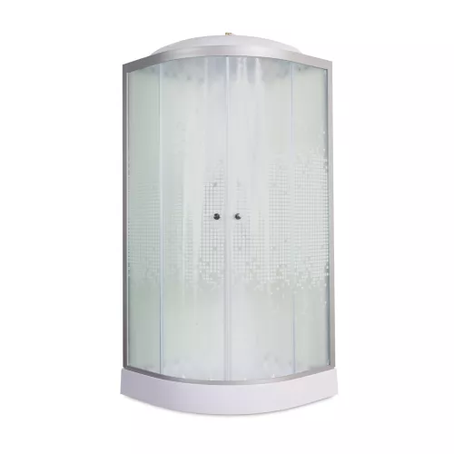 Душевая кабина AvaCan L901/908/909 с рисунком/хром/низкий, Цвет стекла: с рисунком, Цвет профиля: Хром, Тип поддона: Низкий, Выбрать размер: 80х80, Внешний вид: без гидромассажа, Наличие крыши: есть, изображение 3