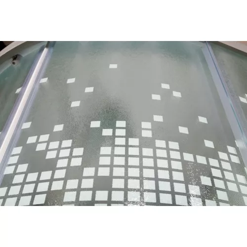 Душевая кабина AvaCan L980/990/910 с рисунком/хром/высокий, Цвет стекла: с рисунком, Цвет профиля: Хром, Тип поддона: Высокий, Выбрать размер: 80х80, Внешний вид: без гидромассажа, Наличие крыши: есть, изображение 7